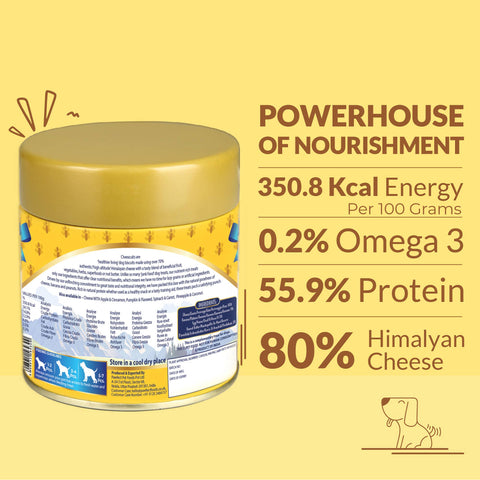Pawfect Pet Foods Pvt Ltd - USA - Pawfect Cheesecuits | Cheese biscuits for dogs with 80% Cheese & 20% Banana, Peanut Butter & Eggs | All-natural training treats | High protein reward treats | Grain-free| Hypoallergenic| (100g/3.53oz)