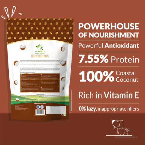 Pawfect Pet Foods Pvt Ltd - USA - Pawfect Nature's Munch Freeze-Dried Coconut Treats for Dogs | Vegan Treat | Immunity Booster | 100% Natural | Grain & Gluten Free | Low Calorie Training Treats (50g/1.76oz)