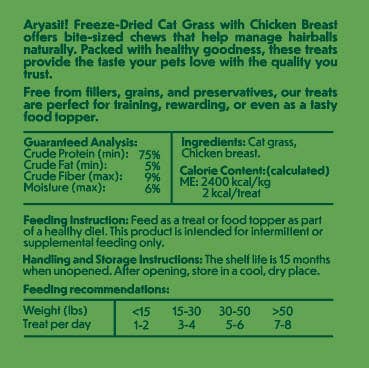 Arya Sit! - Freeze-Dried Cat Grass with Chicken