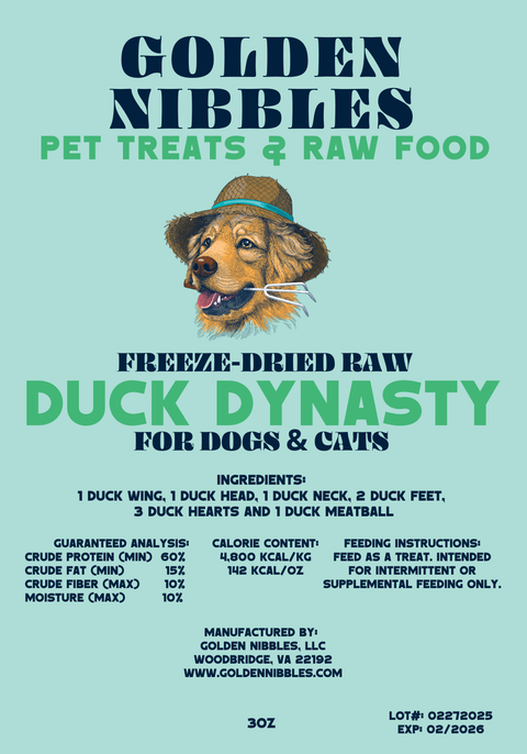 Golden Nibbles - Duck Dynasty - Variety Bag Freeze-Dried Treat/Chews for Dogs