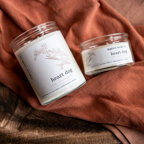 Dogkind Candle Co - Heart dog - rose + sandalwood