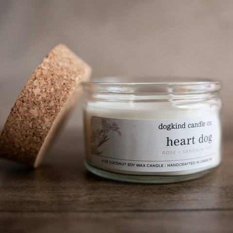 Dogkind Candle Co - Heart dog - rose + sandalwood