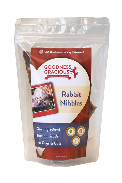 Goodness Gracious - Rabbit Nibbles (Human Grade, 1 Ingredient) - 3oz