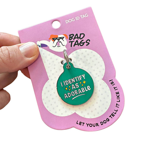 Bad Tags - Personalized Dog Tag Charm - I Identify as Adorable