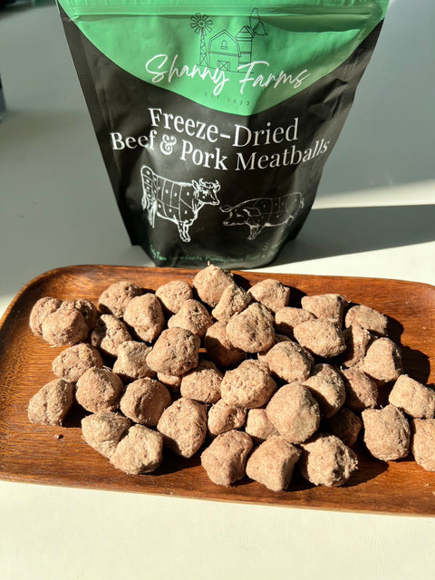 Shanny Farms Freeze-Dried Beef & Pork Meatballs For Dogs And Cats