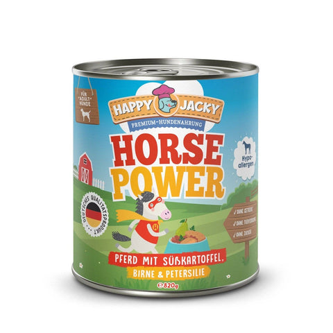 HAPPY JACKY - HAPPY JACKY | extra sensitive high-premium wet food for dogs without grains | Horse with sweet potato, pear & parsley - without preservatives, sugar-free