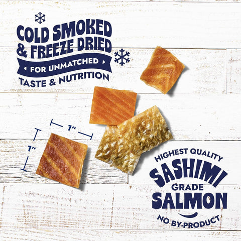 Finfare Pet Foods - Freeze-Dried Salmon Skin Bites for Dogs, 2oz