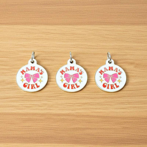 Bad Tags - Girl Dog Collar ID Tag w/ Personalized QR Code - Mama's Girl