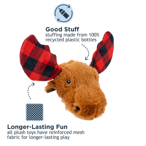 Tall Tails - Tall Tails Red Antler Moose 2-in-1 Fetch Ball Dog Toy