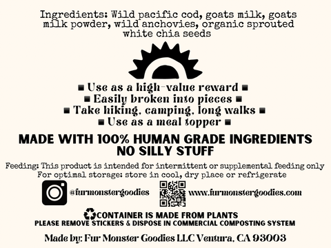 Fur Monster Goodies LLC - Bark: Wild- Caught Cod & Goats Milk
