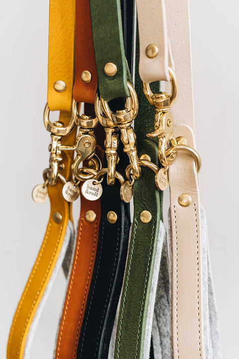 BAND&ROLL - SHORT LEATHER LEASH. HITCH