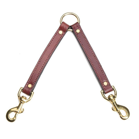 Mendota Pet - Leather Two Dog Coupler - Chestnut