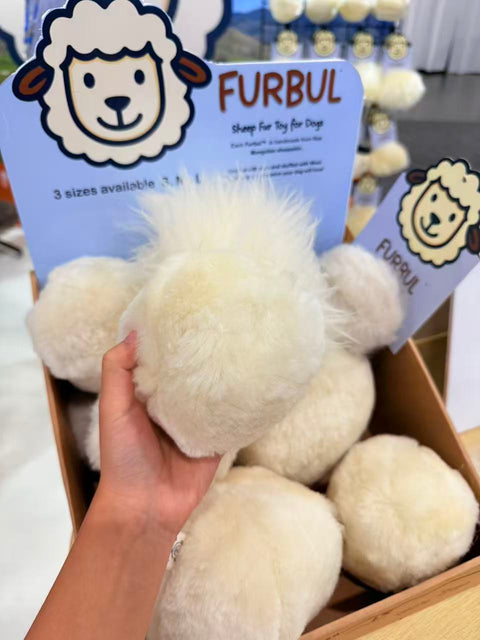 Herders Choice Chews - Furbul   Real Sheep Fur Cuddle Ball for Dogs