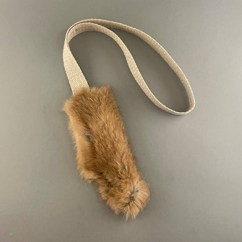 Pawsome Pet Toys - Rabbit Fur Dog Toy with Natural Hemp Handle for