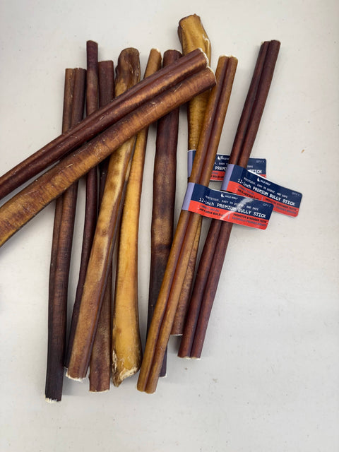 Wild Wolf Bully Sticks - 12-inch Bully Sticks - 100% Natural Dog Chew Treats