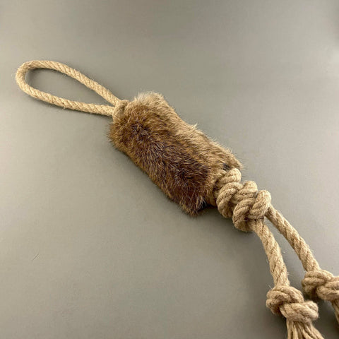 Pawsome Pet Toys - Dog Training Toy with Hemp Rope and Rabbit Fur