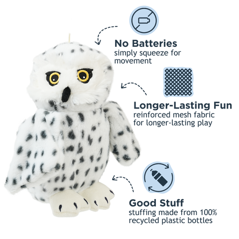 Tall Tails - Tall Tails Animated Spotted Snow Owl Dog Toy