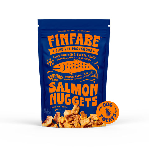 Finfare Pet Foods - 4oz Freeze-Dried Salmon Nuggets for Dogs, 4oz