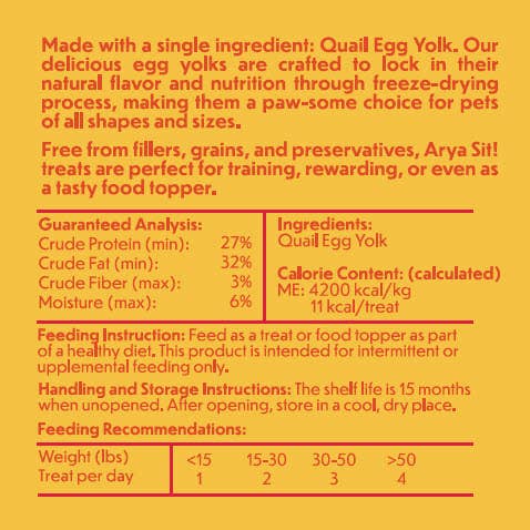 Arya Sit! - Freeze-Dried Egg Yolk
