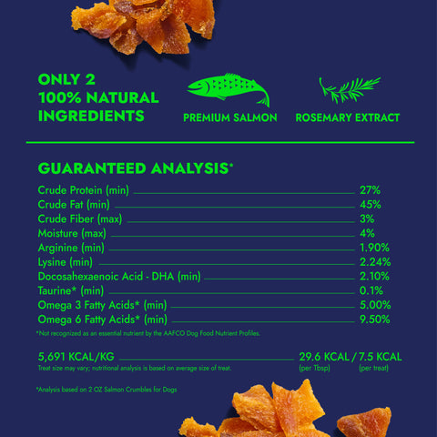 Finfare Pet Foods - Freeze-Dried Salmon Crumbles (Treat & Topper) for Dogs, 2oz