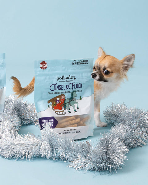 Polkadog - Holiday Pouch: Tinsel & Flock (Clam) - 5oz