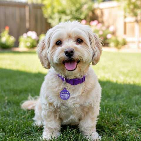 Bad Tags - Dog ID Tag with Personalized QR Code - Hello I'm Anxious