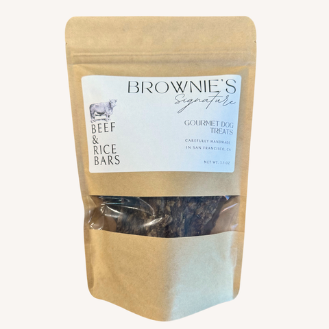 Brownie's Dog Treats - Beef & Rice Bars - 3.5 Oz Package