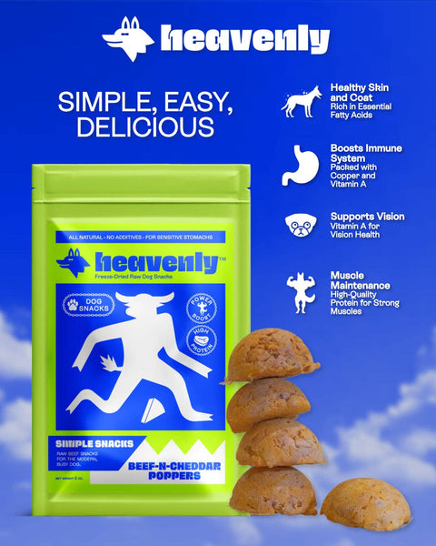 Heavenly Pet Food - Heavenly Simple Snacks - Beef-N-Cheddar Poppers