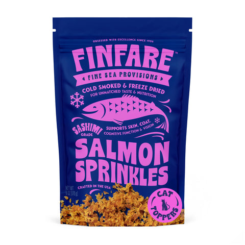 Finfare Pet Foods - Freeze-Dried Salmon Sprinkles (Topper) for Cats, 6oz