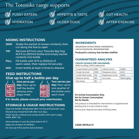 Totoniks Fussy Eater & Hydration Starter Pack – for big dogs over 33lb (15kg)