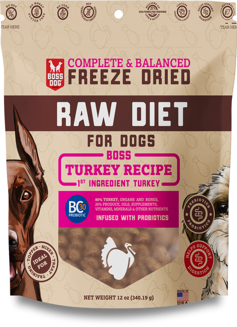 BOSS DOG BRAND, INC. - Boss Dog Freeze Dried  Diet - Turkey (12 oz)