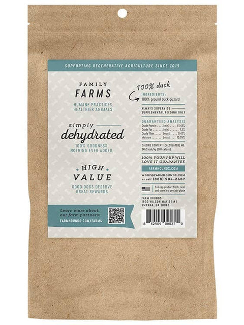 Farm Hounds - Duck Gizzard Trainer Treats - All-Natural - 4oz