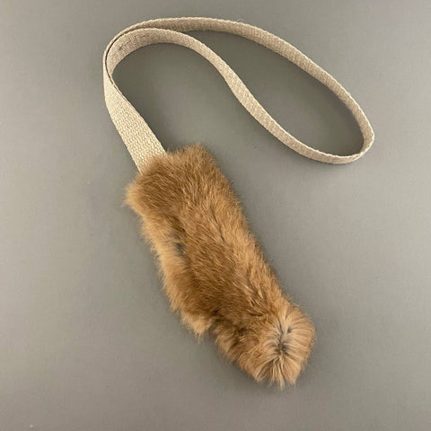 Pawsome Pet Toys - Rabbit Fur Dog Toy with Natural Hemp Handle for