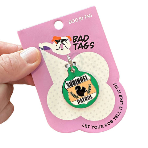 Bad Tags - Dog ID Tag with Personalized QR Code - Squirrel Patrol