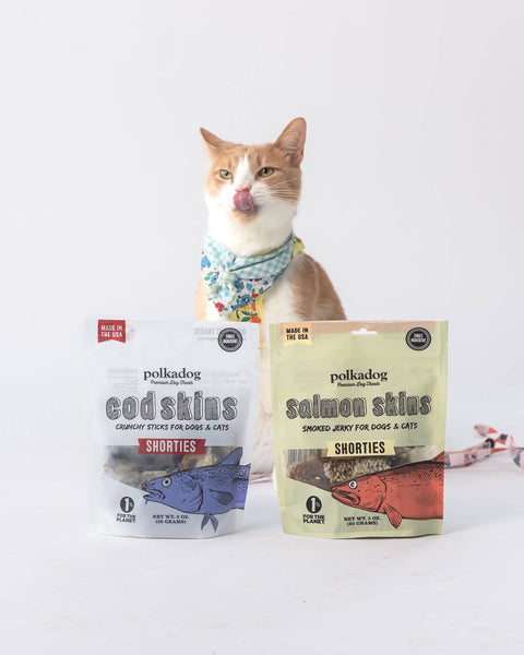Polkadog - Salmon Skins Smoked Jerky - 3oz - Dog & Cat Treats