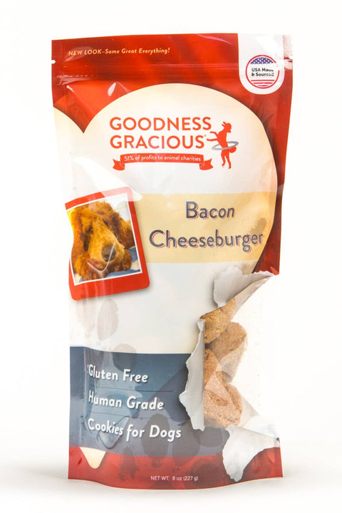 Goodness Gracious - Bacon Cheeseburger Cookies (Human Grade, Gluten Free) - 8oz