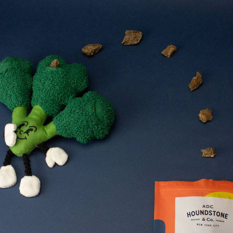 ADC Houndstone & Co. - Broccoli Interactive Dog Toy with Treat Pockets