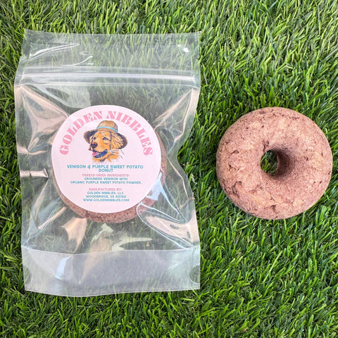 Golden Nibbles - Donut - Venison - Freeze-Dried Treat for Dogs & Cats