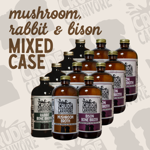 Crude Carnivore - 12 Pack - Mushroom/Rabbit/Bison Mixed Case