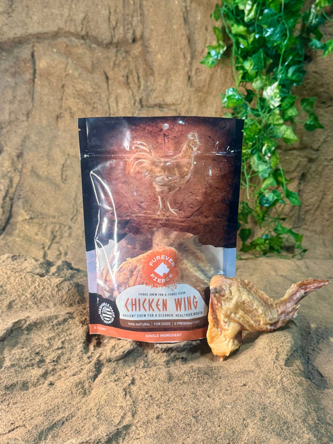 Furever Fierce (formerly Furever Primal) - Chicken Wing Bag of 3 Dog Chews - Natural Single Ingredient