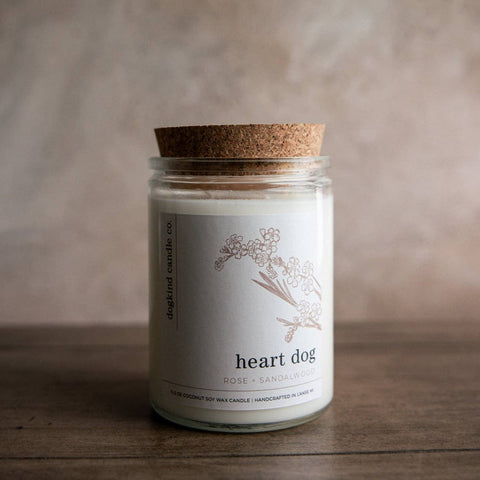Dogkind Candle Co - Heart dog - rose + sandalwood