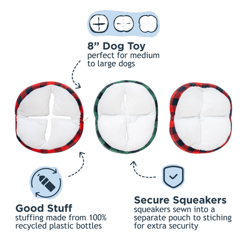 Tall Tails - Tall Tails Plaid Ball Plush Puzzle Dog Toy