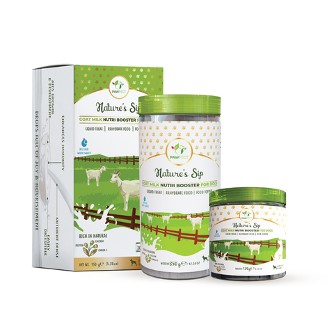 Pawfect Pet Foods Pvt Ltd - USA - Pawfect Nature's Sip 100% Natural Goat Milk Powder for Dogs & Puppies| Easily Digestible| Source of Vitamins, Minerals, Probiotics| Healthy Topper| Hydration Support | Milk Replacer for dogs