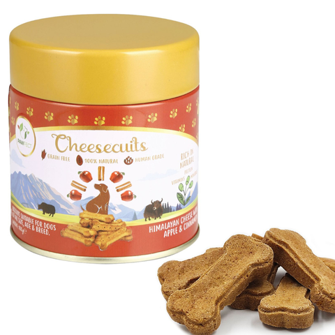 Pawfect Pet Foods Pvt Ltd - USA - Pawfect Cheesecuits | Cheese biscuits for dogs with 80% Cheese & 20% Apple, Eggs and Cinnamon | All-natural training treats | High protein reward treats | Grain-free| Hypoallergenic| (100g/3.53oz)
