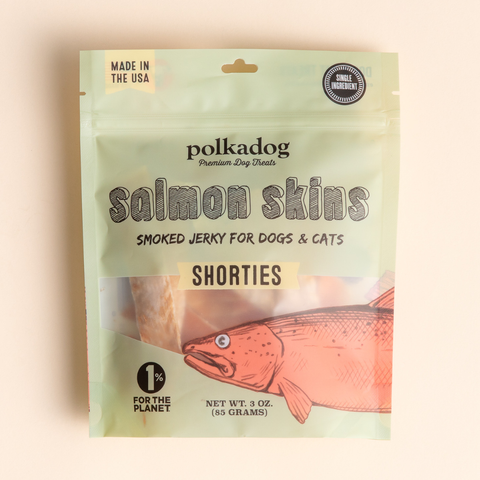 Polkadog - Salmon Skins Smoked Jerky - 3oz - Dog & Cat Treats