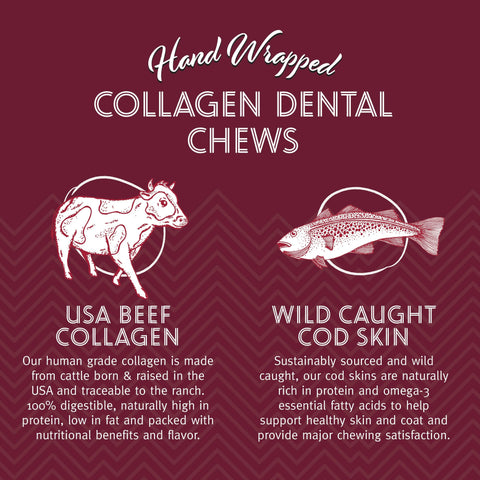 Icelandic+ - Beef Collagen Dental Chew Wrapped With Cod Skin  8"