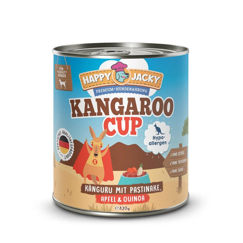 HAPPY JACKY - HAPPY JACKY | extra sensitive high-premium wet food for dogs without grains | kangaroo with parsnip, apple & quinoa | without preservatives, sugar-free