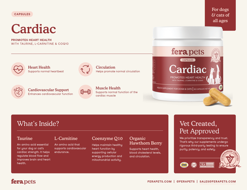Fera Pets - Cardiac Support for Dogs and Cats Pet Supplement