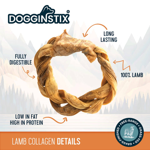 Dogginstix - Braided Sticks Lamb Collagen Ring