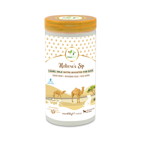 Pawfect Pet Foods Pvt Ltd - USA - Pawfect Nature's Sip 100% Natural Camel Milk Powder for Dogs & Puppies| Easily Digestible| Source of Vitamins, Minerals, Probiotics| Healthy Topper| Hydration Support | Milk Replacer for Dogs